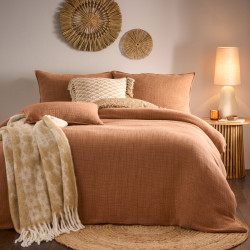Ribble Acid Washed Duvet Cover Set Pecan - Double