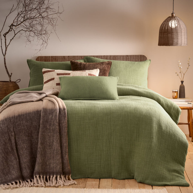 Ribble Acid Washed Duvet Cover Set Khaki- Super King - COMING SOON!