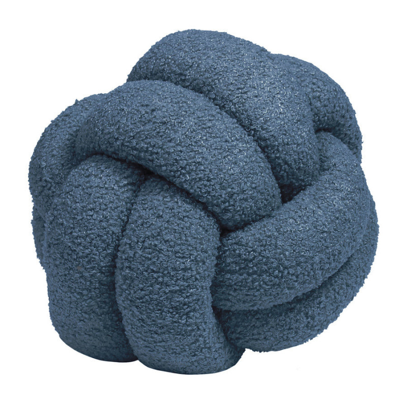 Boucle Knot Fleece Cushion - Blue - COMING SOON!