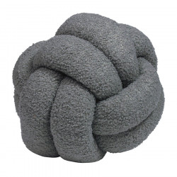 Boucle Knot Fleece Cushion - Charcoal