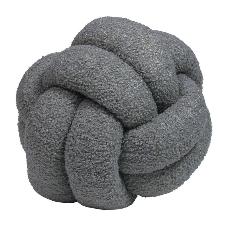 Boucle Knot Fleece Cushion - Charcoal - COMING SOON!