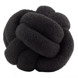 Boucle Knot Fleece Cushion - Black - COMING SOON!