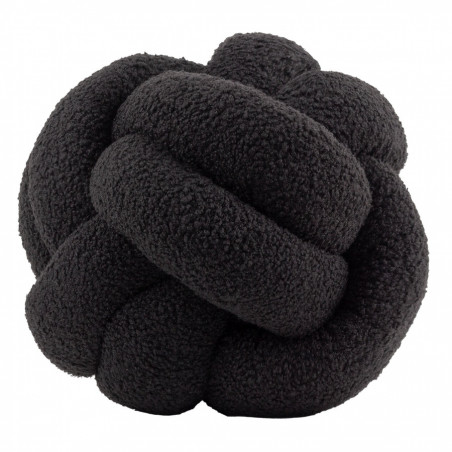 Boucle Knot Fleece Cushion - Black - COMING SOON!