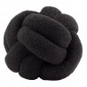 Boucle Knot Fleece Cushion - Black - COMING SOON!