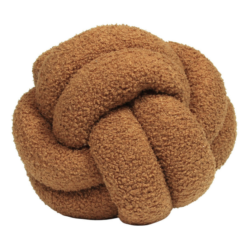 Boucle Knot Fleece Cushion - Ginger - COMING SOON!