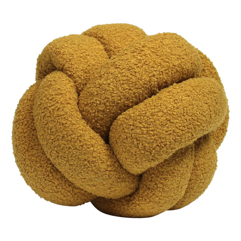 Boucle Knot Fleece Cushion - Saffron - COMING SOON!