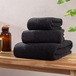 Textured Weave Bath Sheet - Black