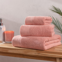 Textured Weave Hand Towel - Blush
