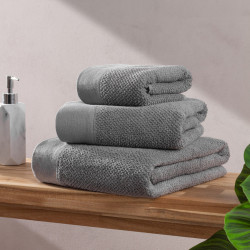 Textured Weave Hand Towel - Cool Grey