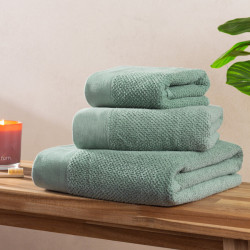 Textured Weave Bath Sheet - Smoke Green