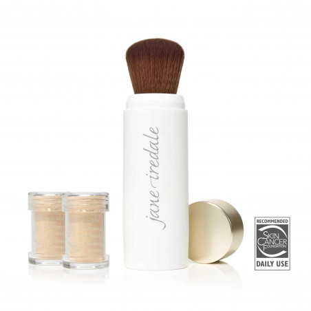 Jane Iredale Powder-Me SPF Dry Sunscreen Refillable Brush (Refillable Brush PLUS (2) Refills) 5g